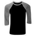 Front - Canvas Herren Baseball T-Shirt, 3/4-Ärmel