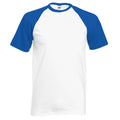 Front - Fruit Of The Loom Herren Baseball T-Shirt, kurzärmlig