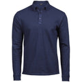 Front - Tee Jays Herren Stretch-Poloshirt, langärmlig