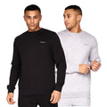 Front - Crosshatch - "Traymax" Sweatshirt Rundhalsausschnitt für Herren (2er-Pack)