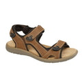 Front - Roamers - Herren Sportsandalen, Dreifachriemen, Leder