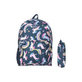 Front - Mountain Warehouse - Rucksack "Bookworm", Einhorn und Regenbogen, 20L Set