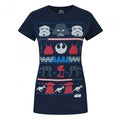 Front - Star Wars Damen Dark Side Fair Isle Weihnacht T-Shirt