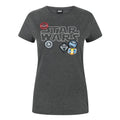 Front - Star Wars Damen Badges T-Shirt