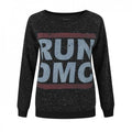 Front - Amplified Damen Pullover mit Run-DMC-Logo, gesprenkelt