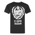 Front - Star Wars offizielles Herren  C-3PO Lightning Crest T-Shirt