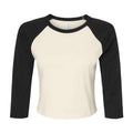 Front - Bella + Canvas - kurzes T-Shirt Raglanärmel für Damen 3/4 Ärmel