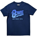 Front - David Bowie - "On Tour 1974" T-Shirt für Herren/Damen Unisex