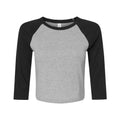 Front - Bella + Canvas - Kurzes Top Raglanärmel für Damen 3/4 Ärmel