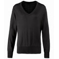 Front - Premier Damen Strickpullover mit V-Ausschnitt