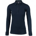 Front - Nimbus Damen Deluxe Poloshirt Carlington langärmlig