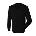 Front - Henbury Herren Feinstrick-Pullover / Sweatshirt mit V-Ausschnitt