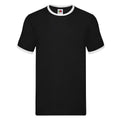 Front - Fruit of the Loom - "Ringer" T-Shirt für Herren