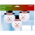 Weiß-Schwarz - Back - Schneemann - Laterne, Papier, weihnachtliches Design 3er-Pack