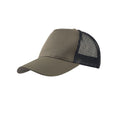 Olive-Schwarz - Front - Atlantis Rapper Trucker-Kappe mit 5 Paneelen