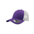 Violett-Weiß - Front - Atlantis Rapper Trucker-Kappe mit 5 Paneelen