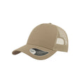 Khaki-Steinfarben - Front - Atlantis Rapper Trucker-Kappe mit 5 Paneelen