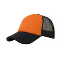 Orange-Schwarz - Front - Atlantis Rapper Trucker-Kappe mit 5 Paneelen