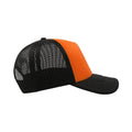 Orange-Schwarz - Back - Atlantis Rapper Trucker-Kappe mit 5 Paneelen