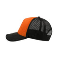 Orange-Schwarz - Side - Atlantis Rapper Trucker-Kappe mit 5 Paneelen