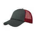 Grau-Rot - Front - Atlantis Rapper Trucker-Kappe mit 5 Paneelen