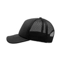 Schwarz-Schwarz - Lifestyle - Atlantis Rapper Trucker-Kappe mit 5 Paneelen