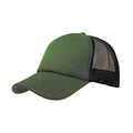 Olive-Schwarz - Front - Atlantis Rapper Trucker-Kappe mit 5 Paneelen