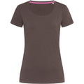 Dunkelbraun - Front - Stedman Damen T-Shirt Claire mit Rundhalsausschnitt