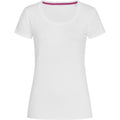 Weiß - Front - Stedman Damen T-Shirt Claire mit Rundhalsausschnitt