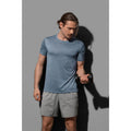 Denim meliert - Back - Stedman - "Move" T-Shirt, recyceltes Material für Herren - Sport