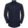 Helles Marineblau - Front - Russell Oxford Herren Hemd, langärmlig, pflegeleicht