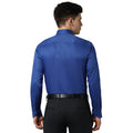 Marineblau - Side - Russell Collection Herren Langarm Hemd