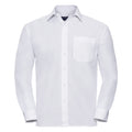 Weiß - Front - Russell Collection Herren Langarm Hemd