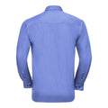 Blau - Back - Russell Collection Herren Langarm Hemd