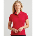 Rot - Back - B&C Safran Damen Poloshirt, Kurzarm