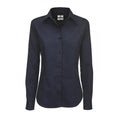 Marineblau - Front - B&C Damen Sharp Twill Langarm Bluse