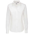 Weiß - Front - B&C Damen Sharp Twill Langarm Bluse