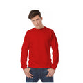 Rot - Back - B&C Sweatshirt mit Rundhalsausschnitt