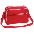 Rot-Weiß - Front - Bagbase Retro Schultertasche mit verstellbarem Riemen, 18 Liter