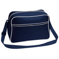 Dunkelblau-Weiß - Front - Bagbase Retro Schultertasche mit verstellbarem Riemen, 18 Liter