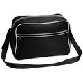 Schwarz-Weiß - Front - Bagbase Retro Schultertasche mit verstellbarem Riemen, 18 Liter