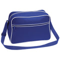 Royalblau-Weiß - Front - Bagbase Retro Schultertasche mit verstellbarem Riemen, 18 Liter