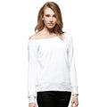 Weiß - Back - Bella Triblend Slouchy Damen Sweatshirt mit weitem Ausschnitt