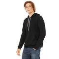 Schwarz - Side - Bella + Canvas Unisex Fleece-Pullover mit Kapuze