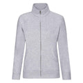 Grau meliert - Front - Fruit Of The Loom Damen Lady-Fit Fleece-Sweatshirt-Jacke