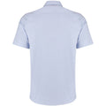 Hellblau - Back - Kustom Kit Premium Oxford Herren Hemd, Kurzarm
