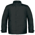 Schwarz - Front - B&C Herren Real+ Premium Thermo-Jacke, wasserabweisend, winddicht