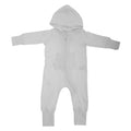 Grau meliert - Front - Babybugz Baby Strampelanzug - Schlafanzug mit Kapuze