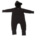 Schwarz - Front - Babybugz Baby Strampelanzug - Schlafanzug mit Kapuze