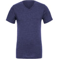 Marineblau - Front - Canvas Herren T-Shirt mit V-Ausschnitt, kurzärmlig